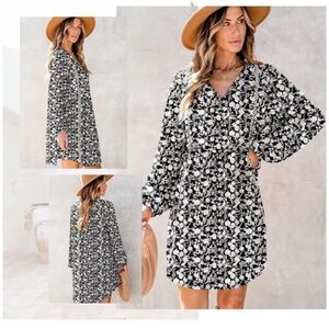 NWT, Black & White Floral Dress